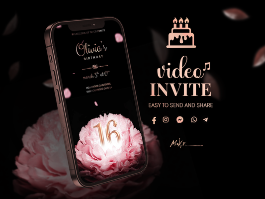Blossom with Beauty: Gentle Peony Video Invitation for Your Special Occasion!