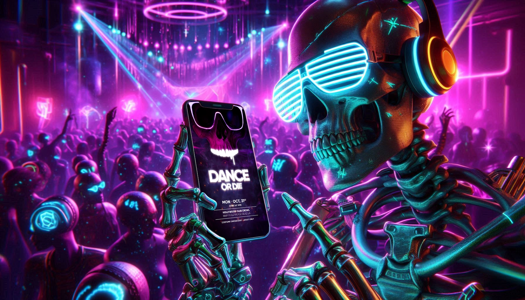 Dance or Die Video Invitation An Electrifying Halloween Rave Invite