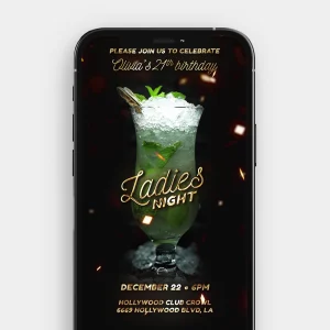 Ladies Night Cocktail Video Invitation | Celebrate in Glamorous Style
