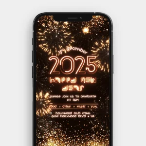 Fireworks New Year’s Eve | Spectacular Video Invitation with Flickering Inscriptions