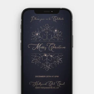 Shimmering Glitter Snowflake | Elegant Christmas Video Invitation