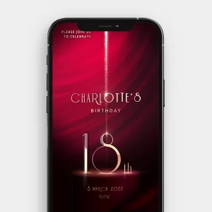 Golden Age Podium Video Invitation | Luxurious Celebration in Red & Gold