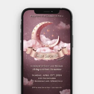 Pink Moon Dreams | Enchanting Baby Shower Video Invitation