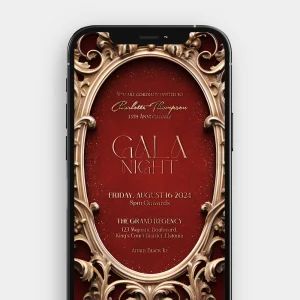 Luxurious Royal-Themed | Personalized Video Invitation with Gold Vintage Frame