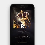 Shiny Royal Party Video Invitation | Majestic Celebration for Kings and Queens