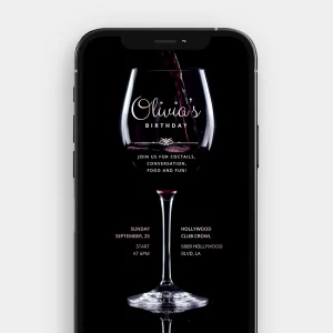 Elegant Burgundy Wine | Birthday Video Invitation