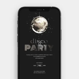 Disco Ball Party Video Invitation | Retro Disco Vibes for Unforgettable Celebrations