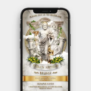 Celestial Odyssey Video Invitation | Greek & Roman Elegance Reimagined