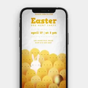 Golden Eggs & Bunny Gigs The Perfect Easter Party Invite Awaits!
