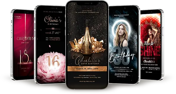 Luxury digital video invitations and elegant animated stationery for weddings, birthdays, and special events.